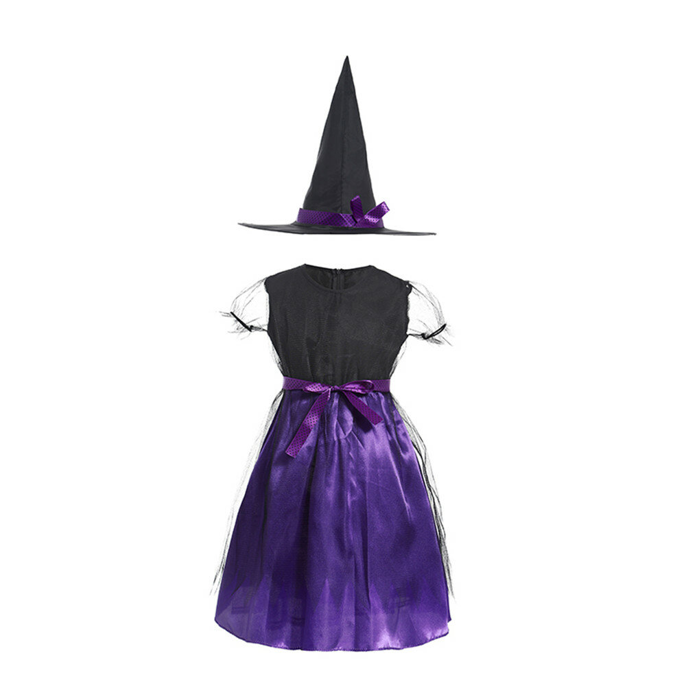 

Halloween Costumes Purple Witch Skirt Style Children Cosplay Cartoon Costumes Witches Role Play
