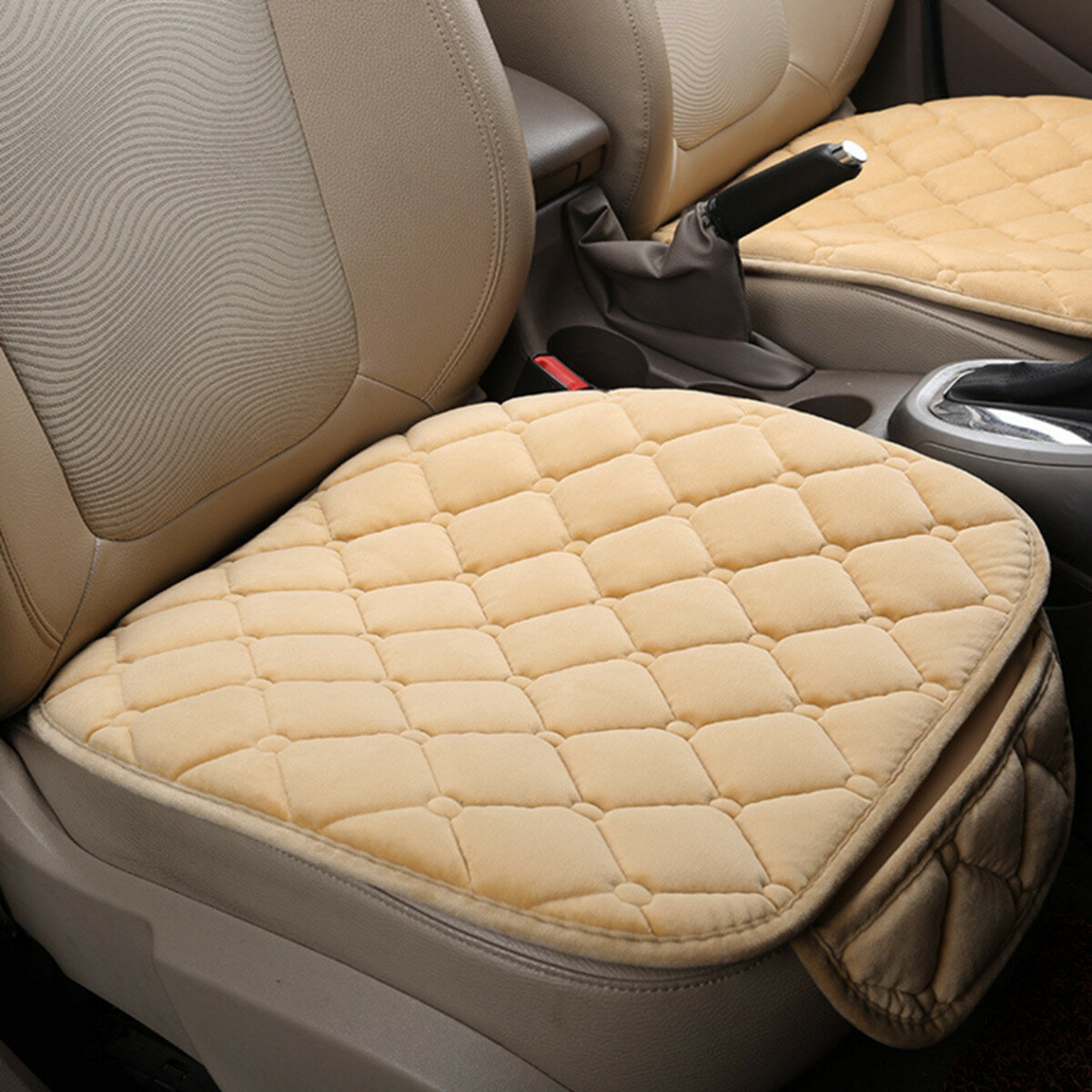 Plush car front seat cushion covers breathable chair protector seat pad