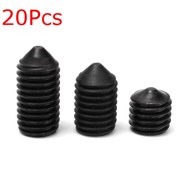 20Pcs Black 12.9 Grade M12 HEX Socket Set Core Point Grub Screws