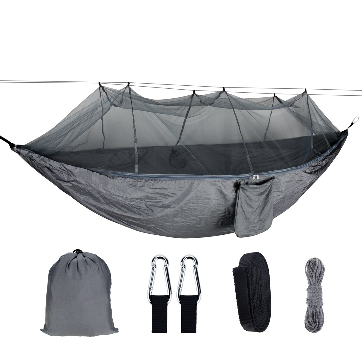 2 Person Portable Outdoor Camping Hammock  Mosquito Net High Strength swing bed