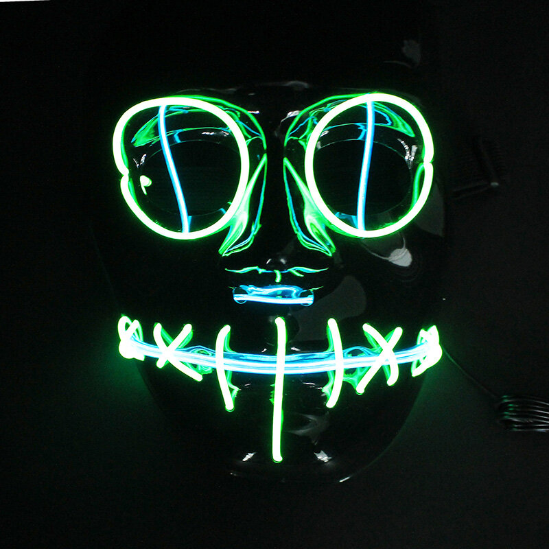 

Halloween Mask Flash El Wire Led Glowing Beauty Christmas Party Mask