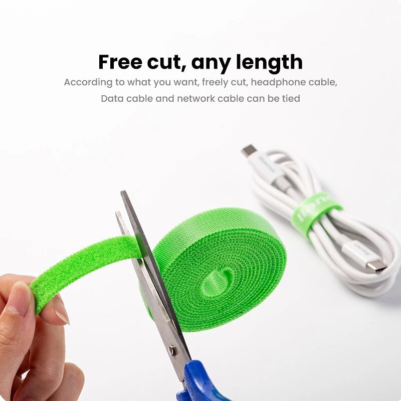 LLANO 2/ 5M Strong Adhesion Nylon Cable Management Winder Wire Organizer Mouse Cord Protector Power Wire Earphone Line M