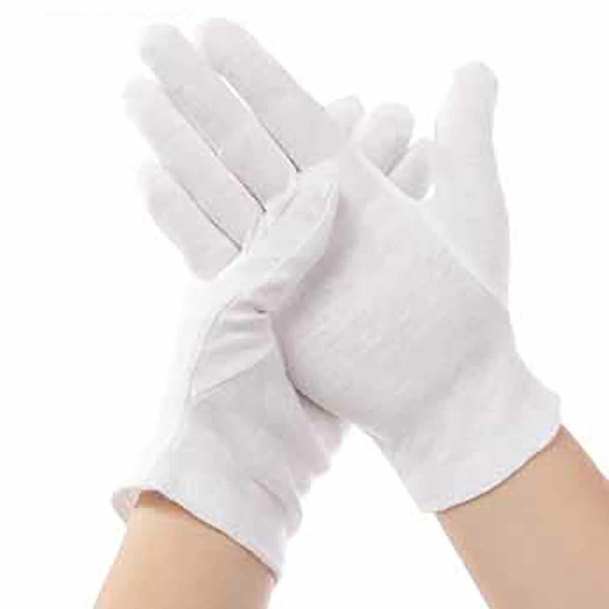12ペアの使い捨ての白い手袋Soft綿安全耐油性キャンプピクニックバーベキュー