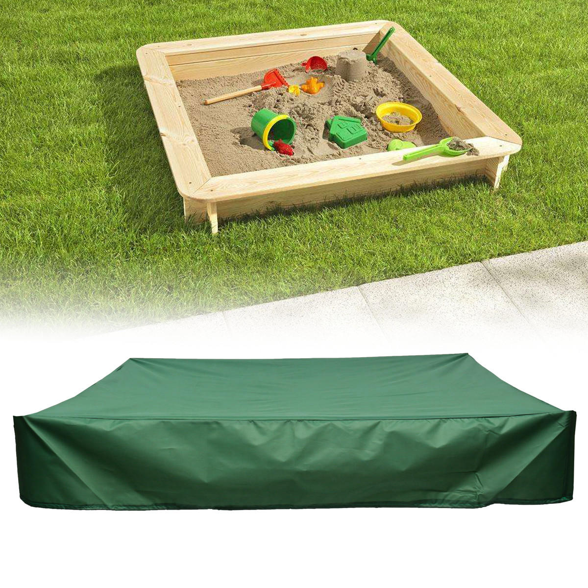 Caja de arena del plano exterior Caja de arena Impermeable Cubierta de muebles UV Protector contra la lluvia