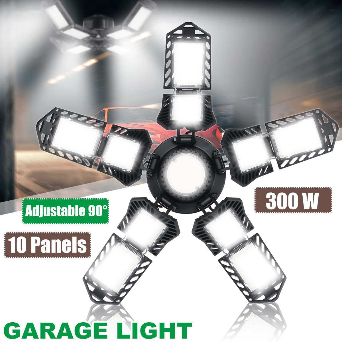18000LM E26/E27 LED Garage WorkShop Light Home Plafond Armatuur Vervormbare Lampen