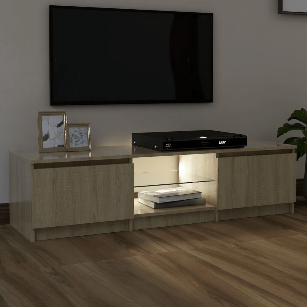 TV Cabinet with LED Lights Sonoma Oak 55.1