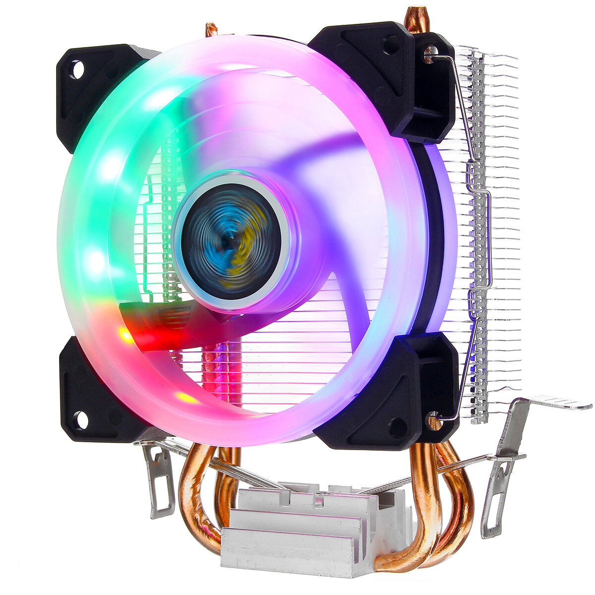 CPU Cooler 2 Heatpipe 4 Pin RGB Cooling Fan For Intel 775/1150/1151/1155/1156/1366 AMD