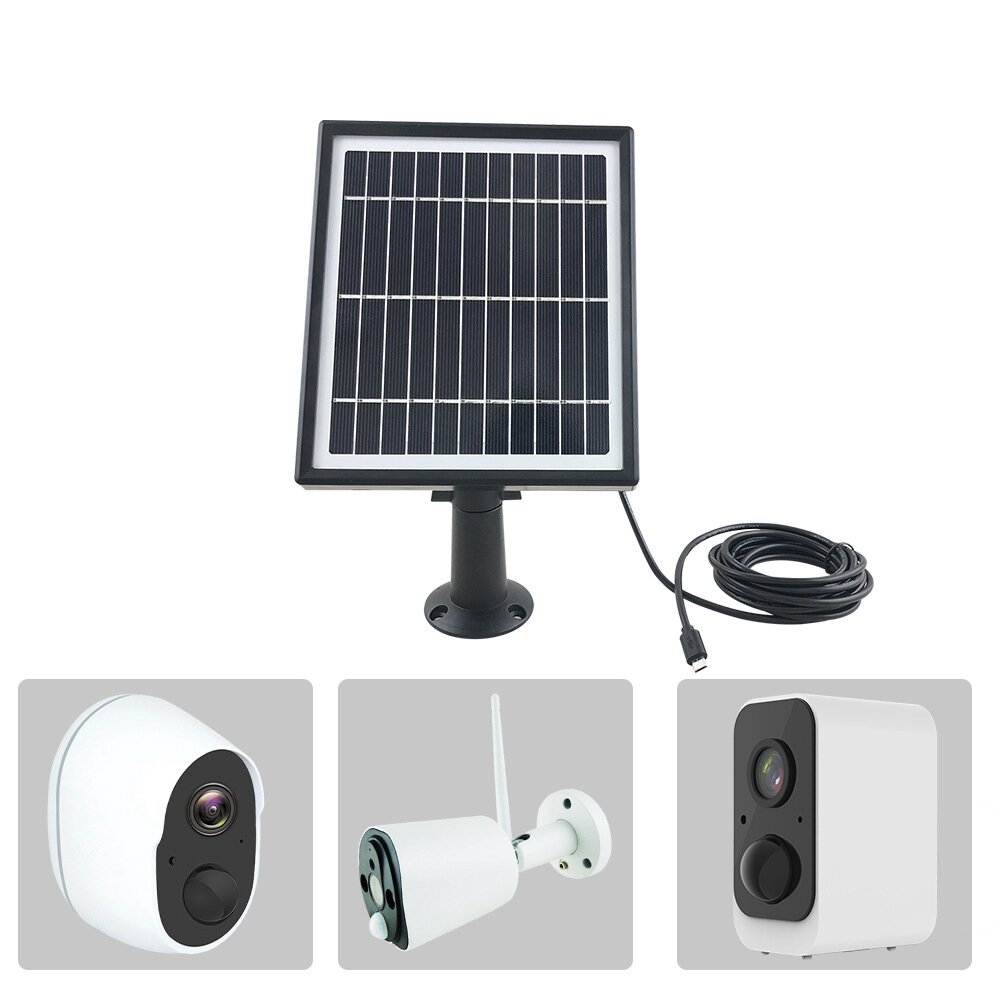 

5V 3.3W Solar Panel 5V High Efficiency Waterproof Solar Panel For Security Camera With 3m/10Ft Charging Cable for IP CCT