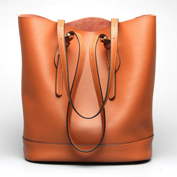 

Ekphero Women Genuine Leather Handbag High End Tote Bag Bucket Bag