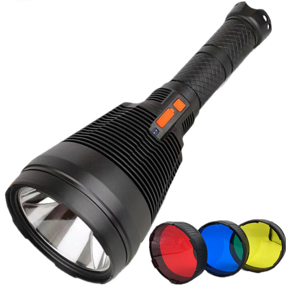 P70 1800LM High Lumen Powerful Flashlight with 8000mAh 18650 Battery Type-c Rechargeable Torch Searc