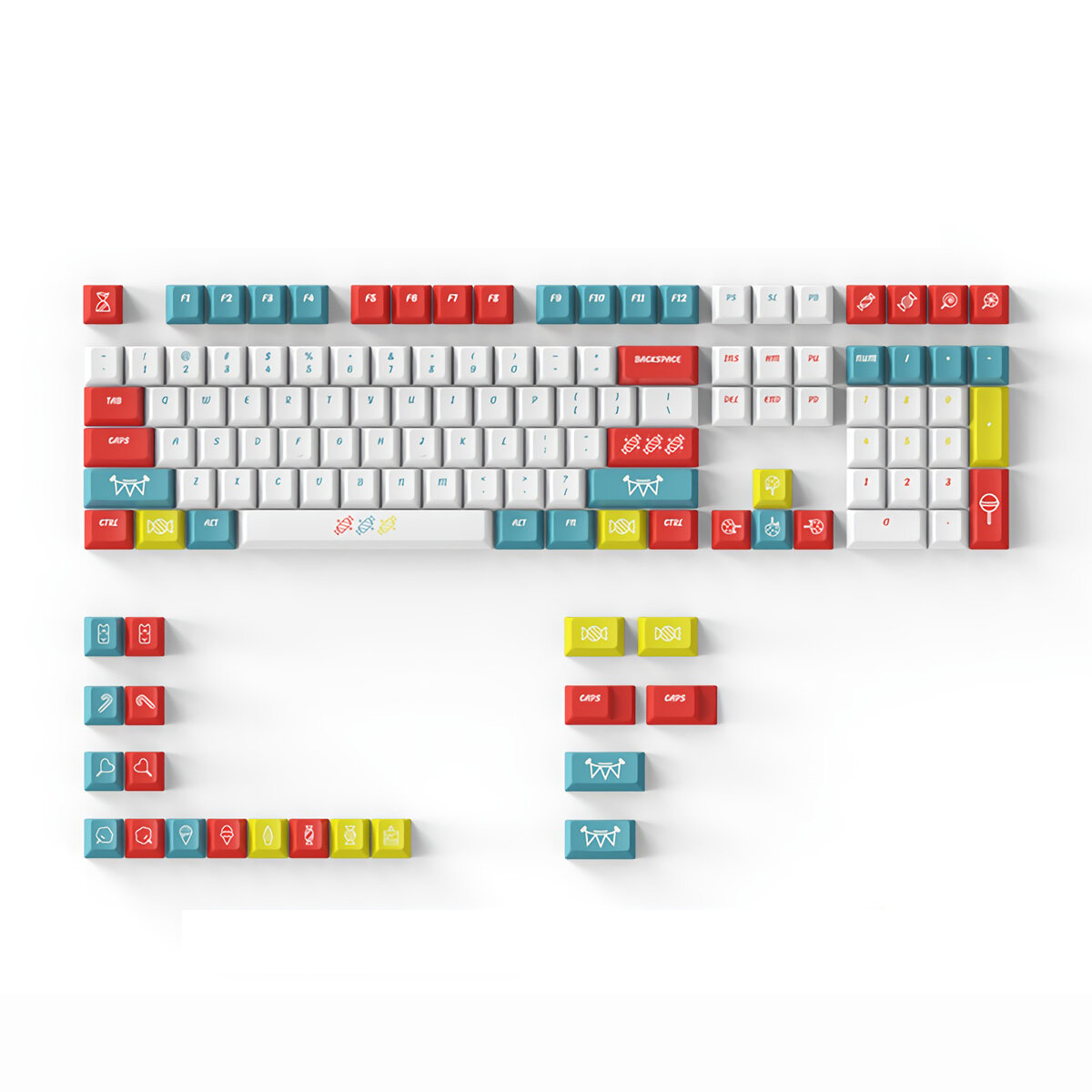 

DAGK 128/129 Keys Toffee Patch Keycap Set Cherry/XDA Profile PBT Sublimation Keycaps for Mechanical Keyboards