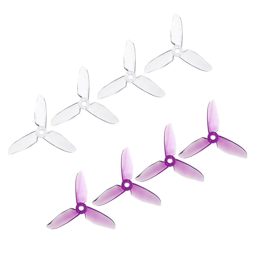 4 Pairs Eachine X140HV Wizard TS130 FPV Racing Drone Spare Part T3056C 3x5.6x3 3-blade Propeller CW CCW Purple Transpare