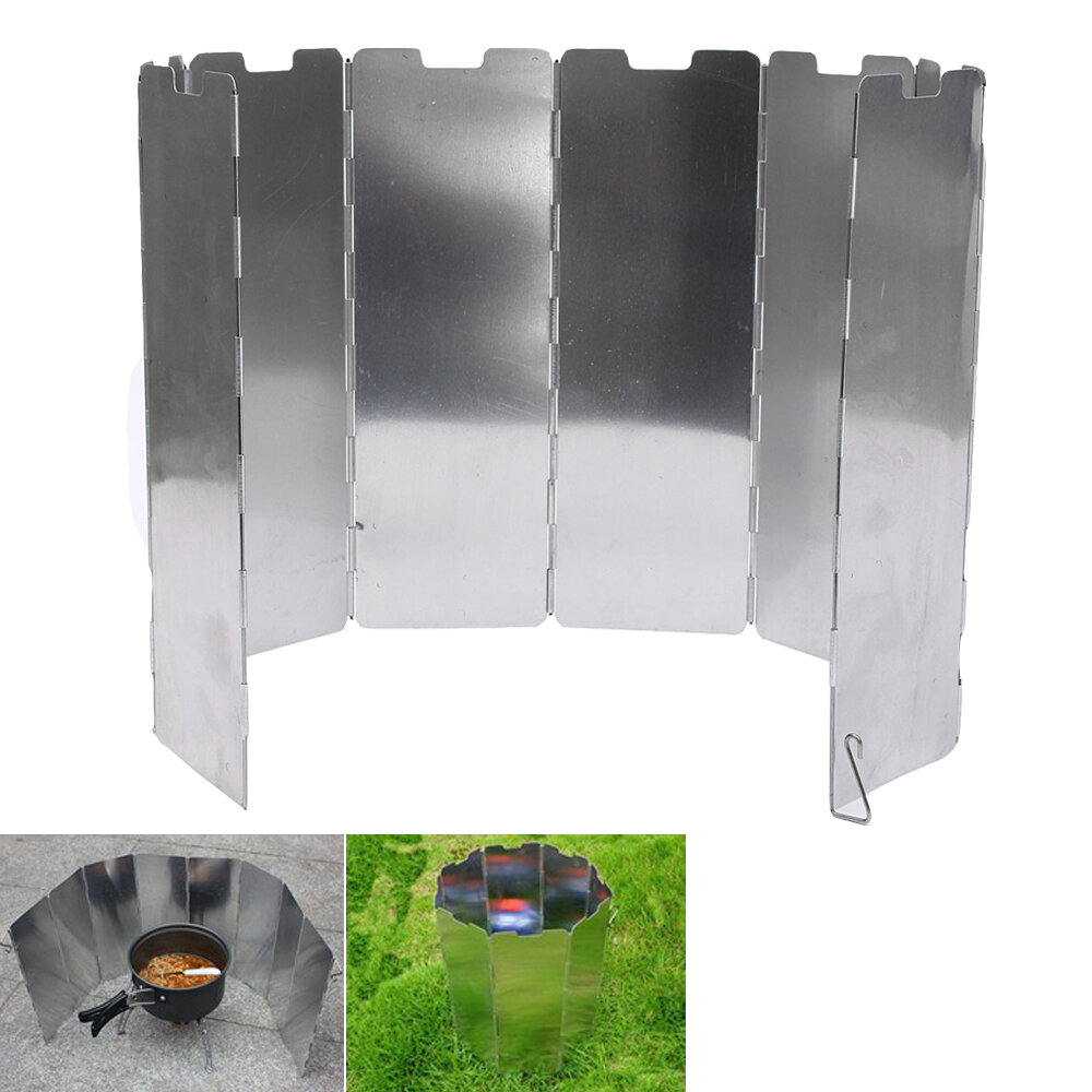 8 Plates Wind Shield Folding Cooker Stove Windscreen Ultralight for Portable Outdoor Camping Picnic BBQ Stove