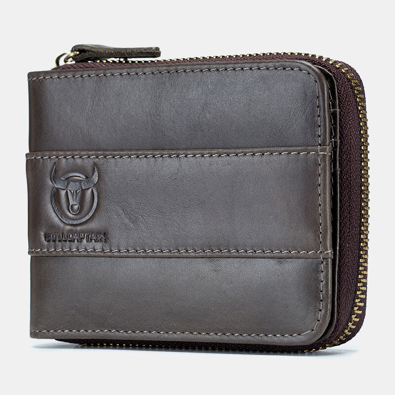 

Bullcaptain RFID Antimagnetic Vintage Genuine Leather 11 Card Slots Coin Bag Wallet For Men