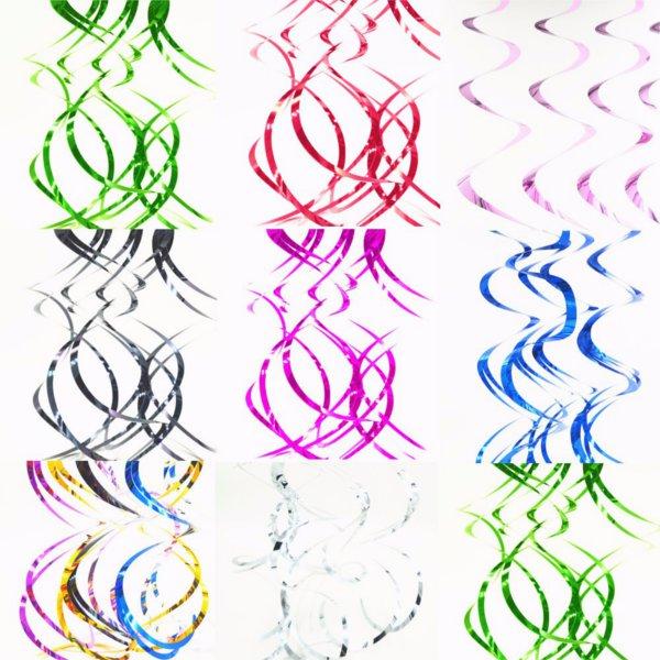 5 Stks / partij Spiraal PVC Ornamenten Party Scene Layout Verjaardag Decoraties Foil Swirls Banner
