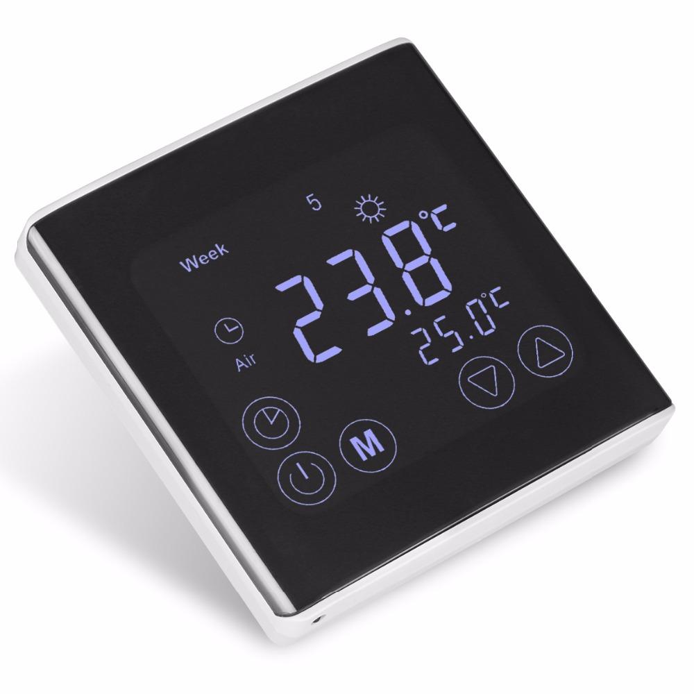 

Weekly Programmable Underfloor Heating Thermostat LCD Touch Screen RoomDigital Thermometer Thermostat White Backlight