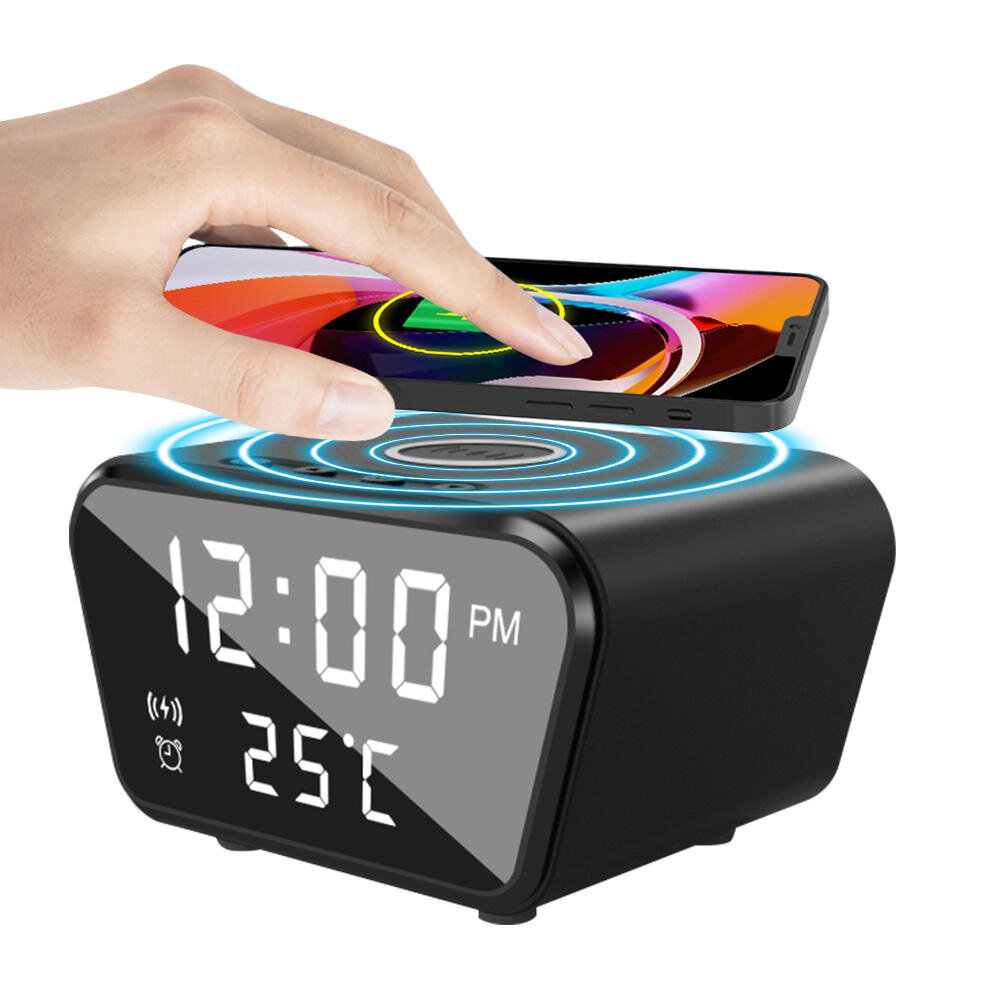 MCU 3in1 15W 10W 7.5W 5W Wireless Charger Digital Clock Temperature Fast Wireless Charging Clock for Qi-enabled Smart Ph