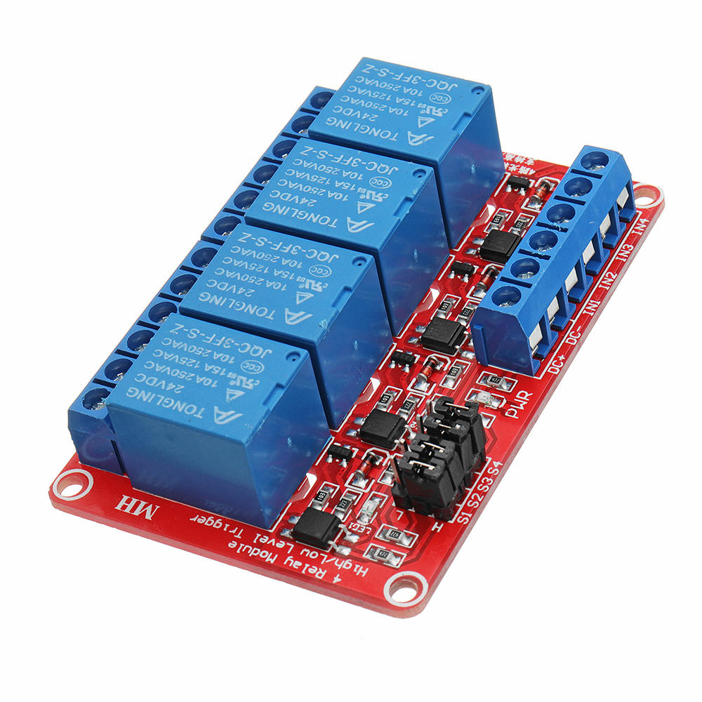 

24V 4-канальный релейный модуль оптопары уровня Geekcreit для Arduino - продукты, которые работают с официальными платам