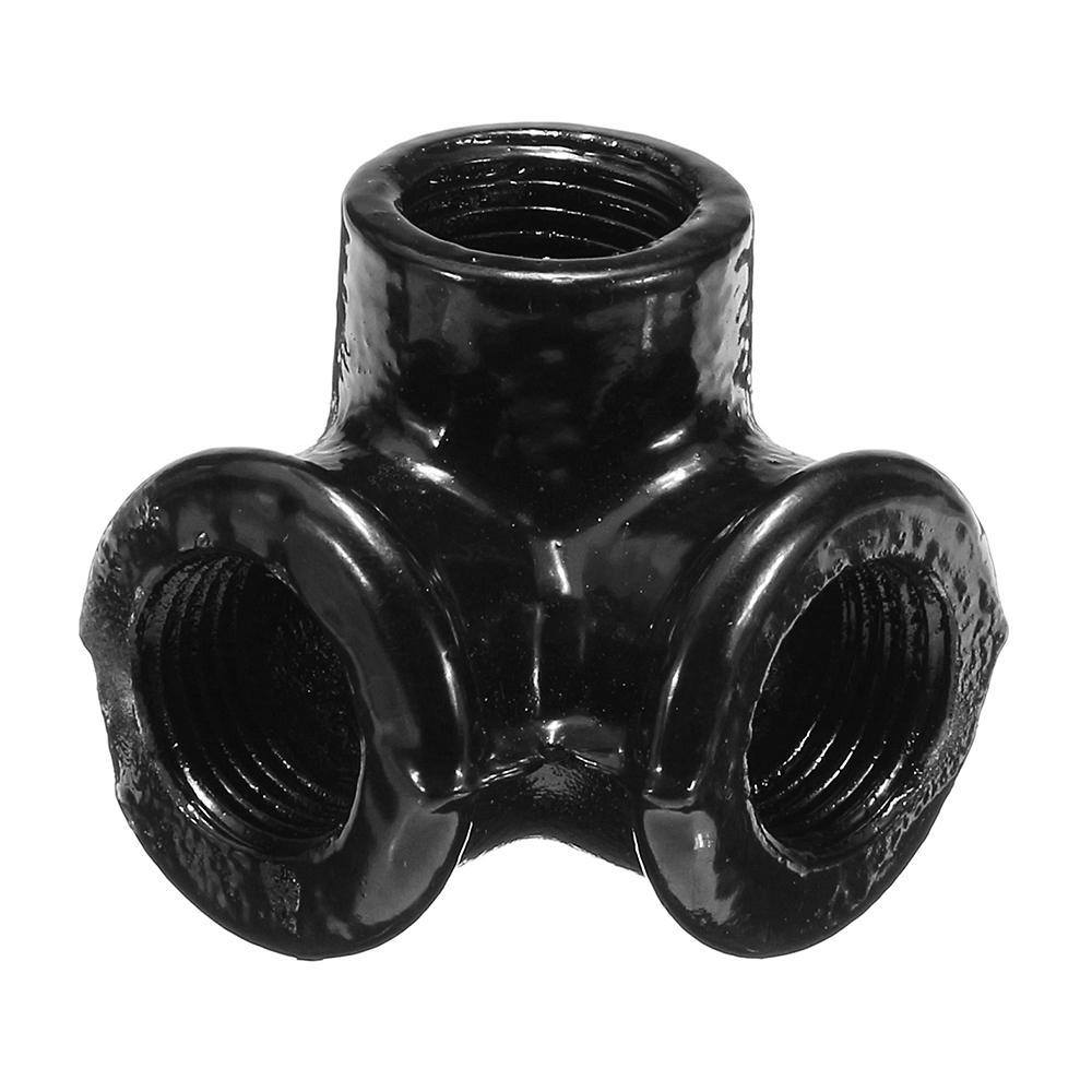 Machifit 3/4 Inch Side Outlet Malleable Iron Elbow 90 Threaded Cross Pipes Fittings Connector