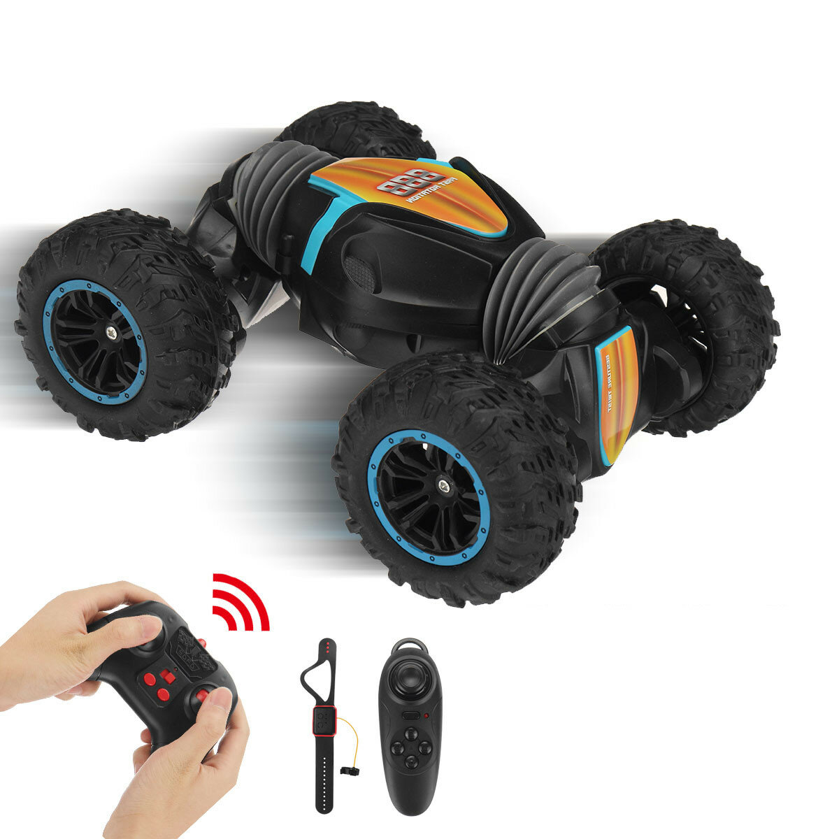 RC Stunt Car 2.4G 4WD Watch Induction Gesture Control Deformation Twisting 360° Spin Off-Road Kids Children Toys