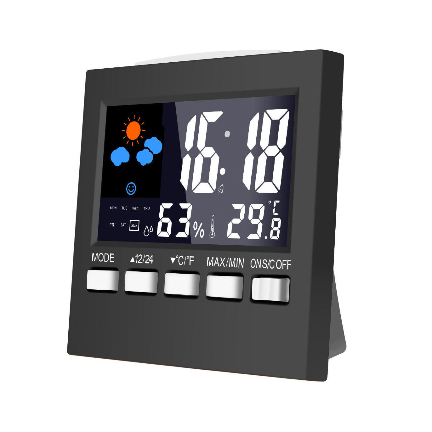 

DC-001 Digital Temperature Humidity Alarm Clocks LCD Weather Station Display Clock