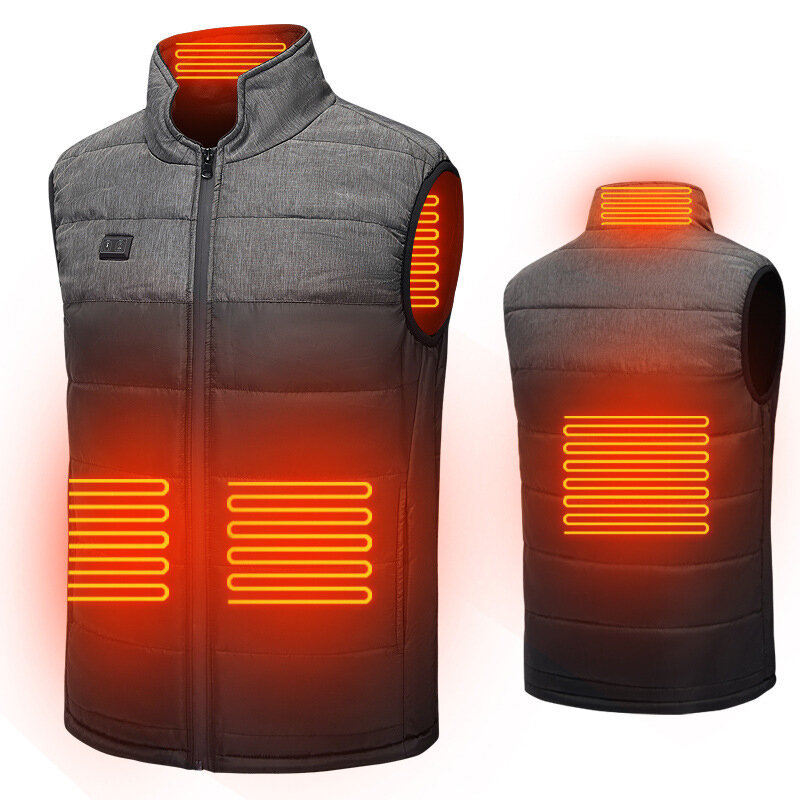 Tengo una chaqueta térmica TENGOO con doble interruptor, carga USB y 3 modos de calefacción para cuello, espalda, cintura y abdomen - ropa de abrigo de invierno.
