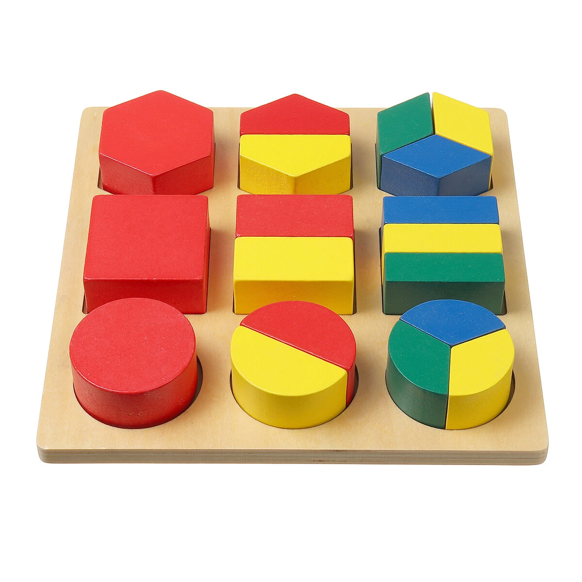 Wooden geometric blocks 3d geometric shapes puzzle kids brain development early educational toys for childrens gifts