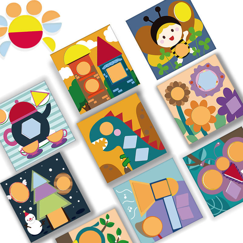 Tangram Jigsaw Puzzle Toy Intellectual Development Wooden Children Early Education Kindergarten Changeable Creative Boys