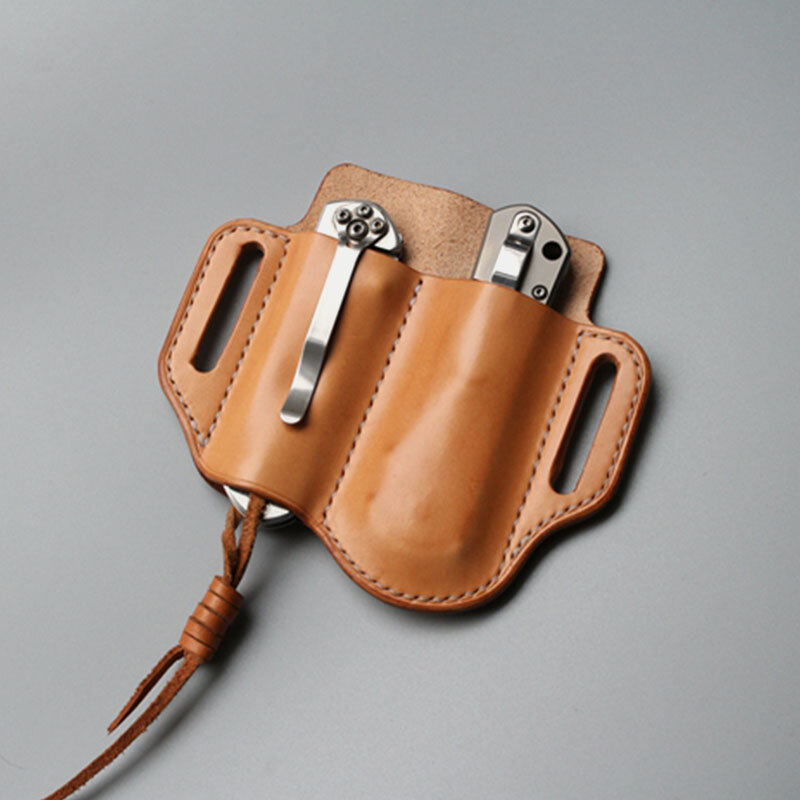 

Men Genine Leather Retro Mini Easy Carry Multitool Organizer Gearbag Belt Sheath Waist Bag With Belt Loop