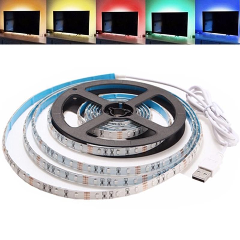 2M Waterproof USB SMD3528 TV Background Computer LED Strip Tape Flexible Light DC5V