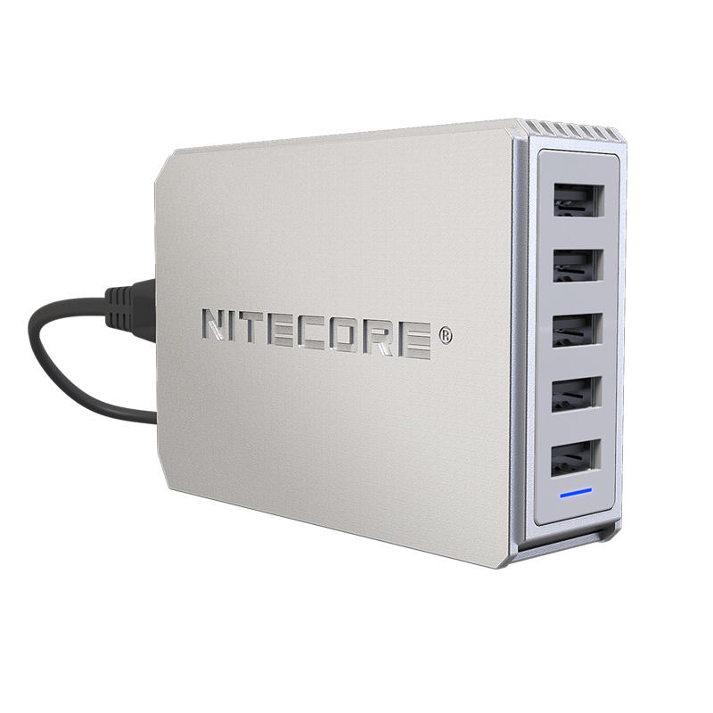 NITECORE UA55 5-poorts USB-lader Overspanningsbeveiliging US-stekker AC-voedingskabel Opladeradapter