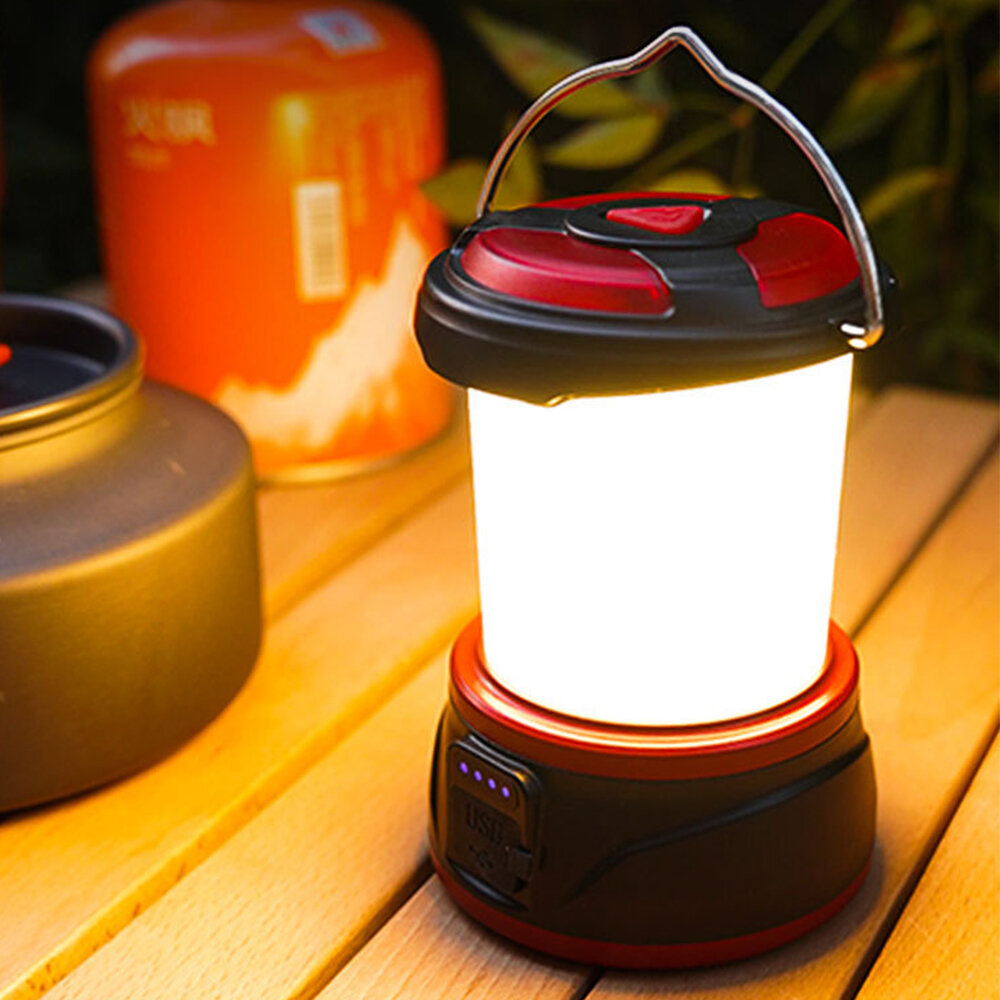 Tragbare LED-Campinglaterne zum Aufhängen von Außenleuchten Wasserdichte Zeltleuchte Nachtlicht mit USB wiederaufladbarer Campinglicht Taschenlampe