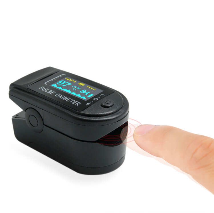 

Finger-Clamp Pulse Oximeter Finger Oxygen Saturometro Pulse Rate Monitor SpO2 PR Monitor