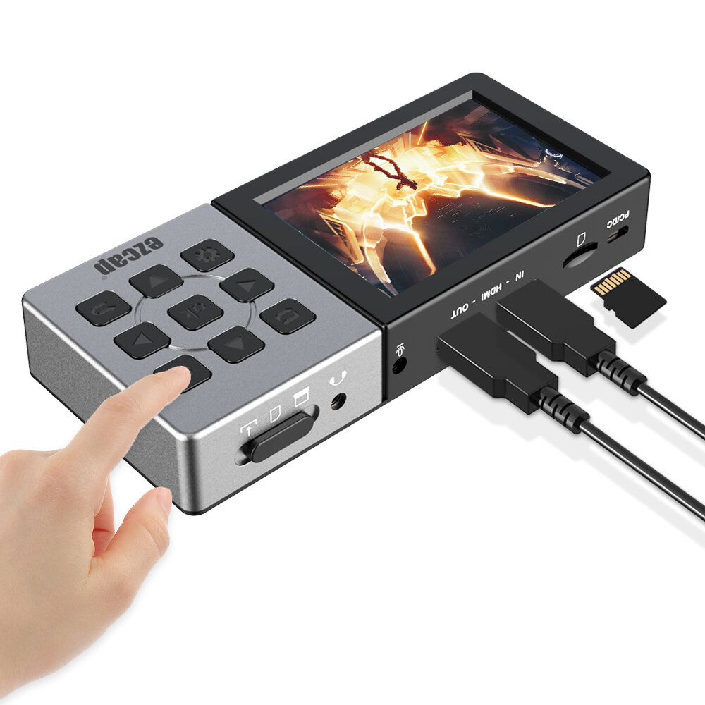 Ezcap273 HD 1080P 60fps AV／HDMI Audio Video Capture Card Game Recorder Recording Box To TF Card Can Playback Mic In Input 
