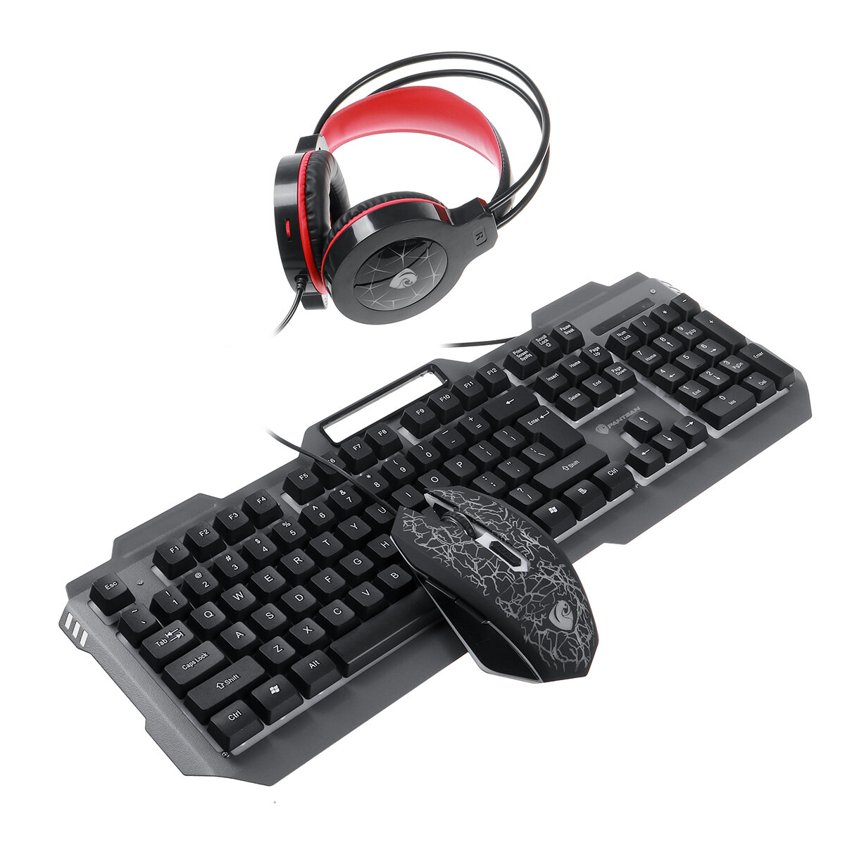 4-in-1 Gaming Kit Set LED Gaming Over-Ear Headset Keyboard & Mouse & Mouse Pad Combo Set