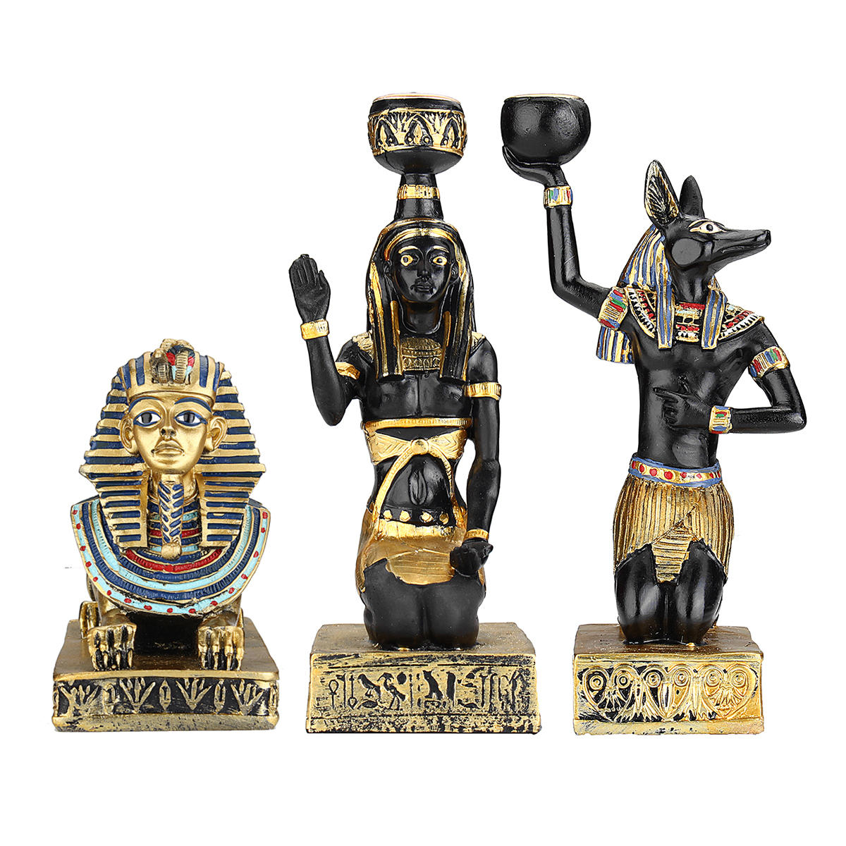 Hars Egyptisch beeldje Kaarshouder Anubis Vintage standbeeld Craft Home Decorations Gift