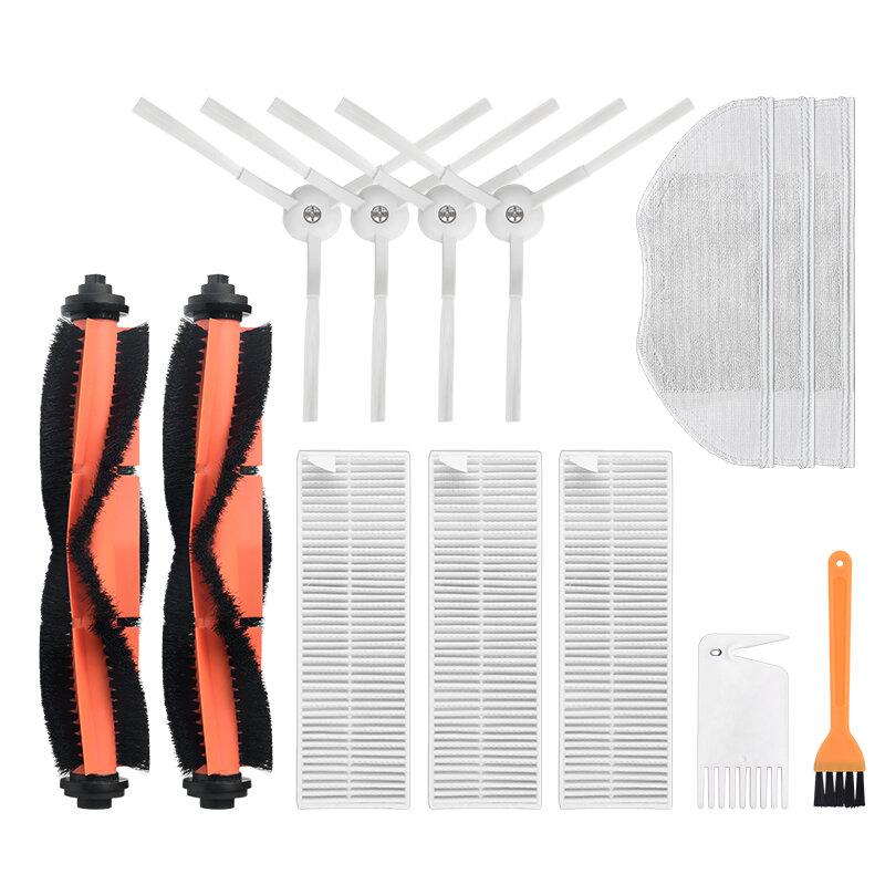 

14pcs Replacements for Mijia G1 Vacuum Cleaner Parts Accessories Main Brushes*2 Side Brushes*4 HEPA Filters*3 Mop Clothe