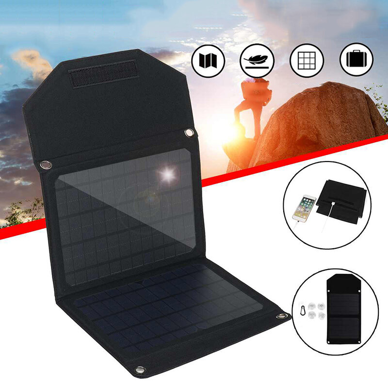 IPRee® 12W 18V Panel Solar Plegable Portátil Cargador de batería de alta eficiencia para camping, escalada, barco y coche.