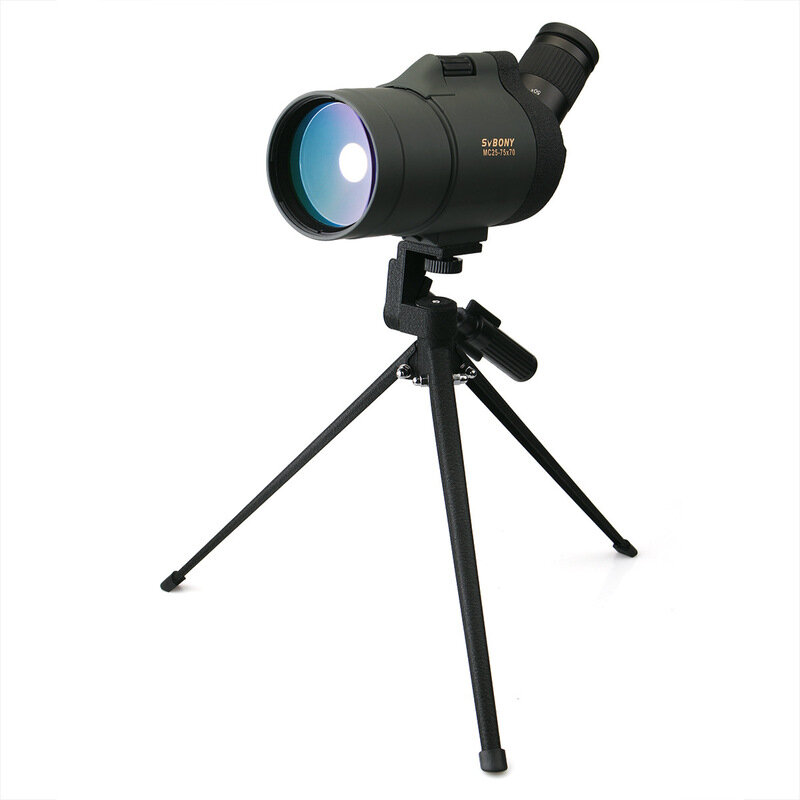 Télescope monoculaire étanche et anti-buée SVBONY SV41 25-75x70 avec système optique de réfraction Zoom BAK4 Prism à longue portée et trépied.