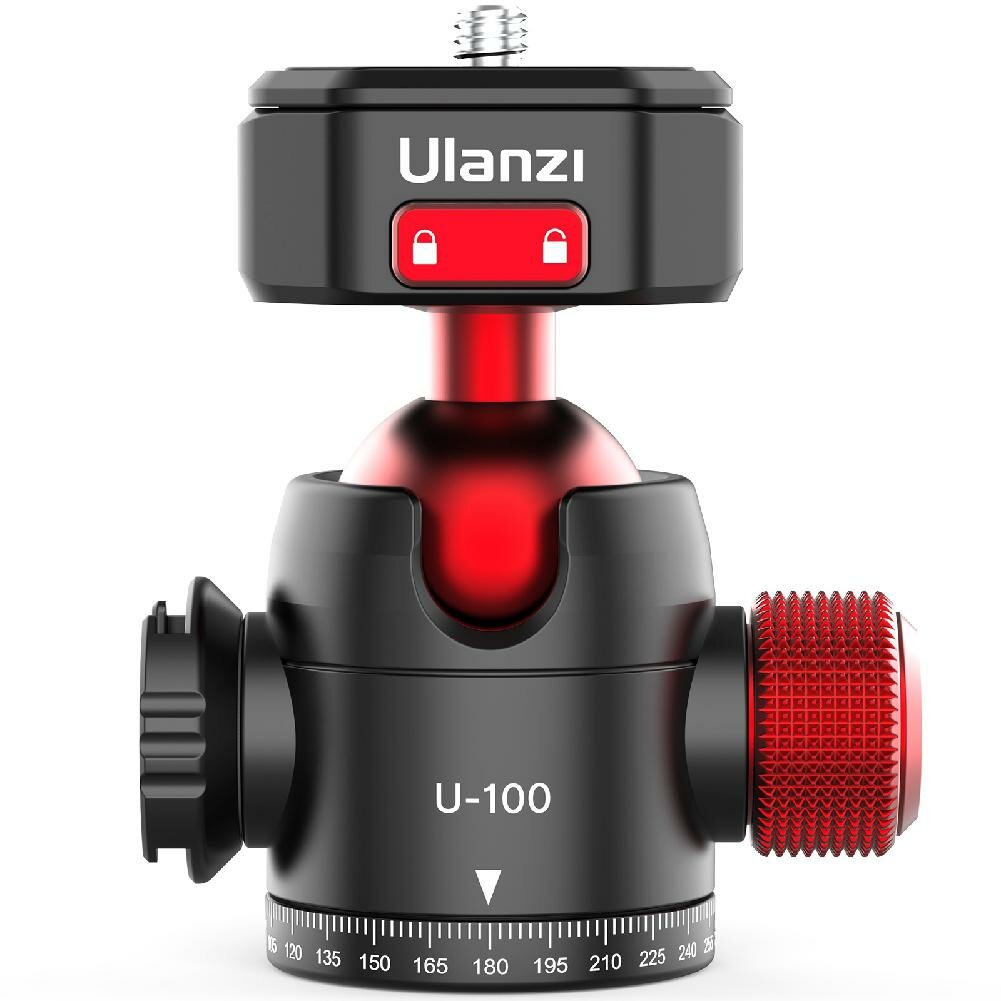 UlanziU-100クイックリリースボールヘッド三脚ヘッドDSLRジンバルスライダー三脚クイックスイッチボールヘッドエクステンドコールドシューズ