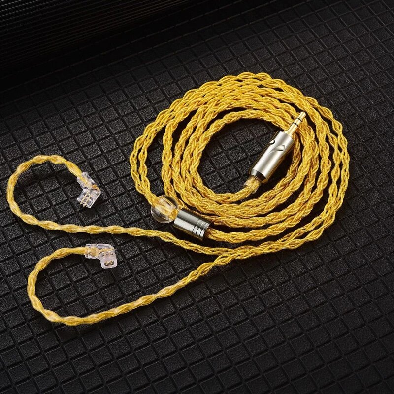 QKZ T1 Oortelefoon Kabel Acht Strand Verzilverd Upgrade Kabel 3.5MM 2 Pin 0.75mm Headset Draad Kopte