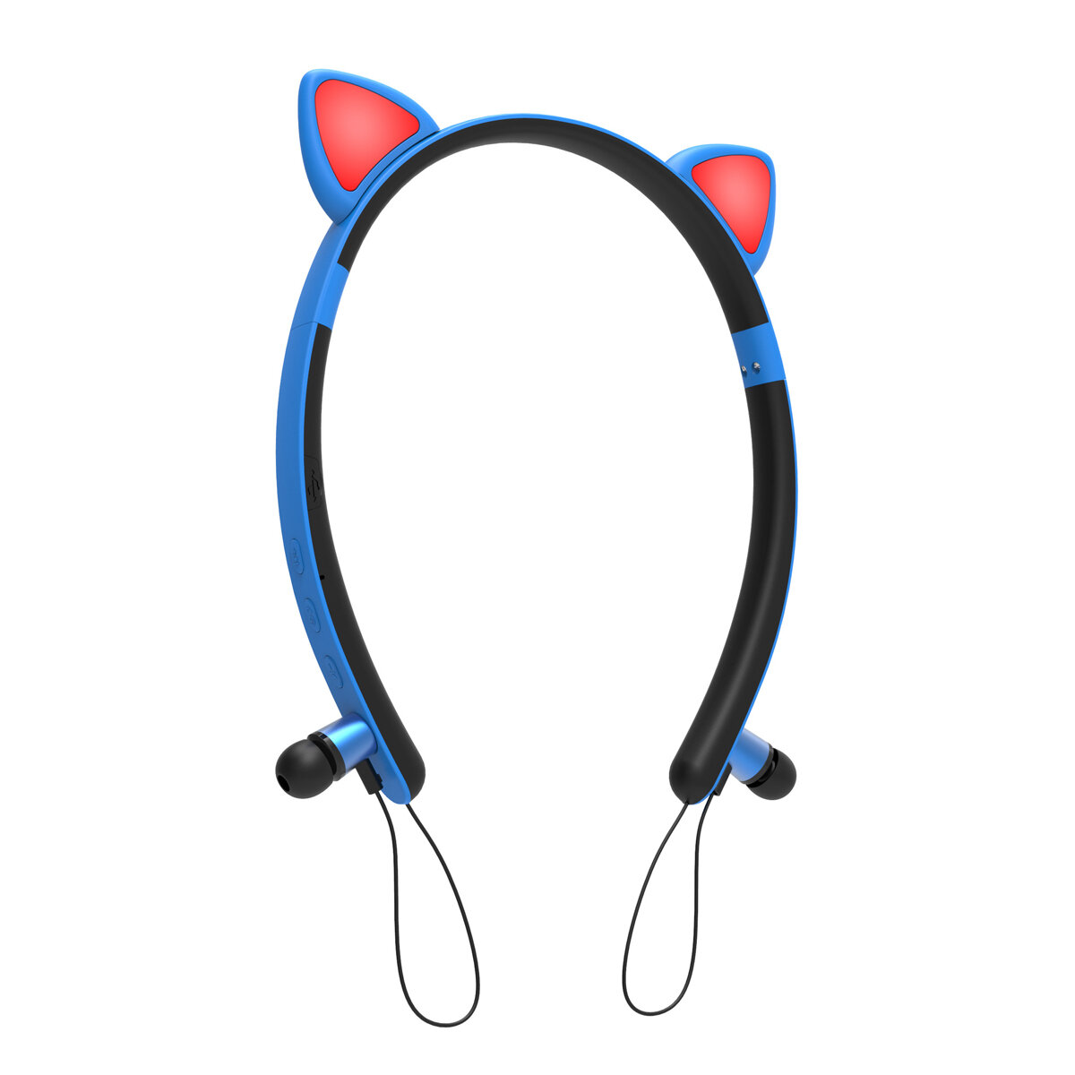Kleurrijke draadloze bluetooth 5.0 oortelefoon kattenoren vorm schattige nekband hoofdtelefoon met m