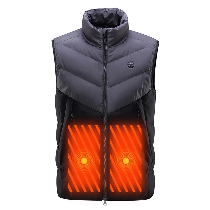 Erkek ceketleri için 9 bölge ısıtma alanlı USB kızılötesi ısıtmalı kış montları, moda ısıtmalı ceketler ve erkekler için büyük bedenli ısıtmalı yelekler