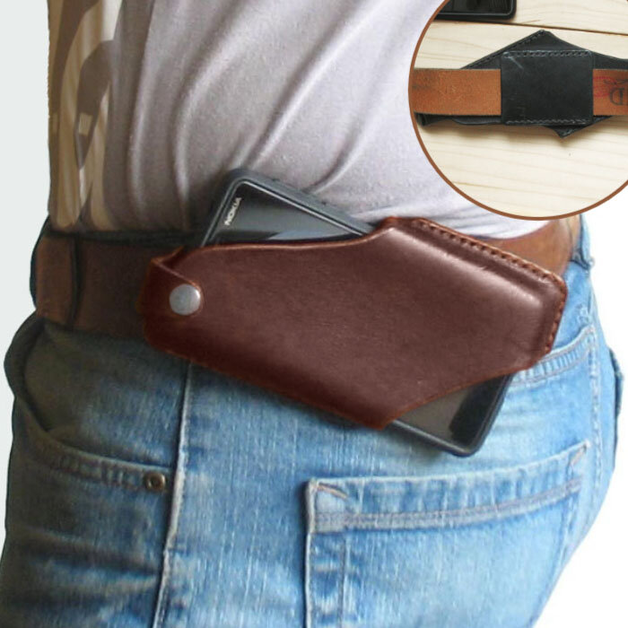 Men Genuine Leather 4.7inch~6.5 inch Phone Bag Waist Bag Easy Carry EDC Bag For Outdoor