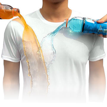 BEVERRY Men Short Sleeve Creative Hydrophobic Waterproof Ademend Antifouling Dun T-shirt