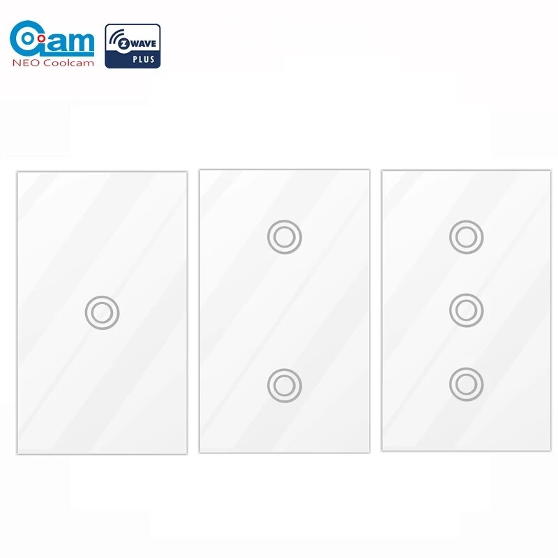 COOLCAM Zwave US Wall Switch 1/2/3 Gang US 908.4MHz Z Wave Wireless Home Automation Remote Control T