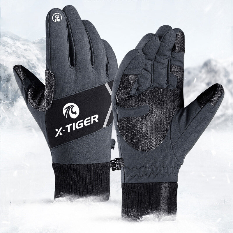 X-TIGER Fietshandschoenen Winter Warm Full Finger Touchscreen Antislip Fietshandschoenen Motorcycle 