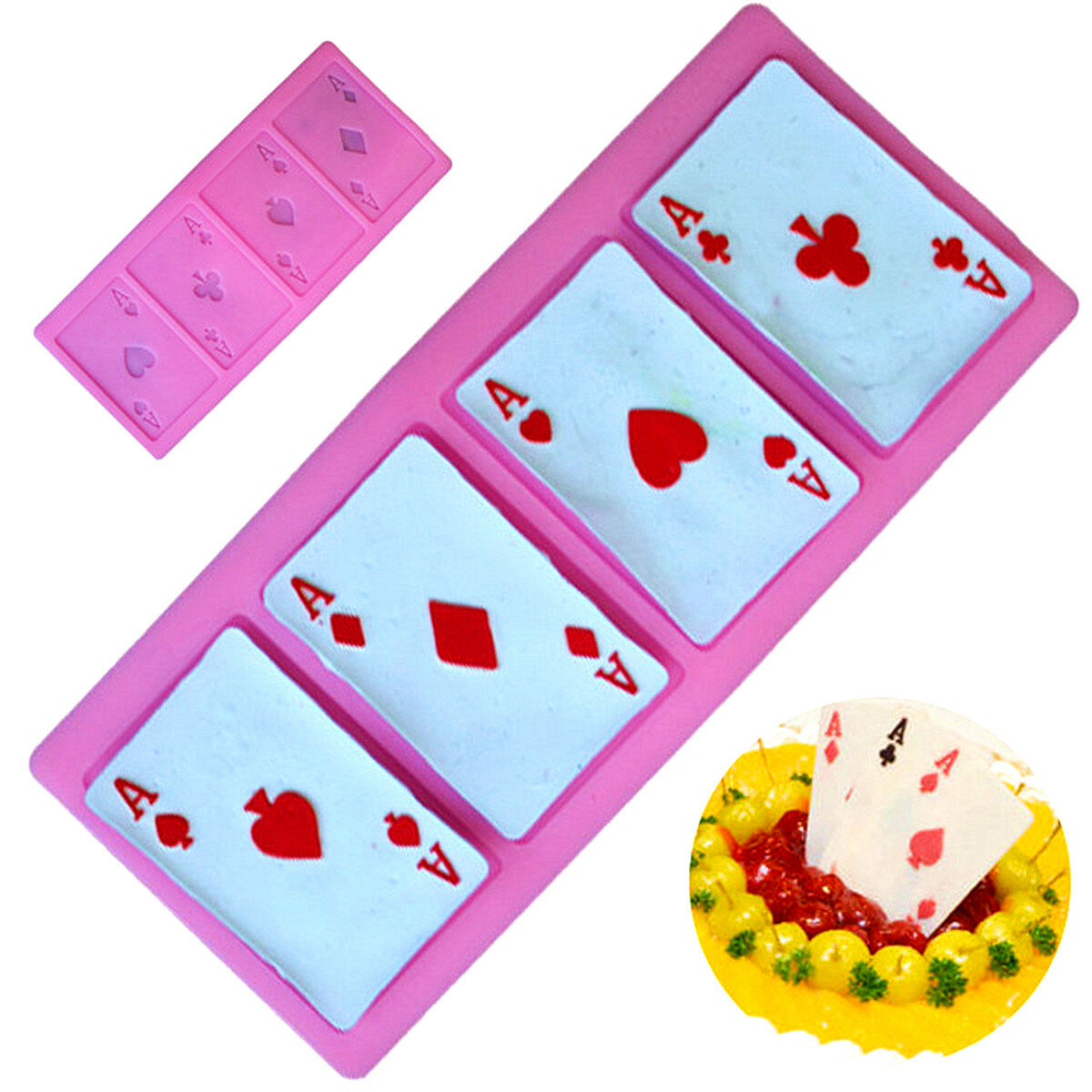 Poker Vorm Siliconen Chocolade Cakevorm Een Poker Card Fondant Snoep Bakvorm Decoraties