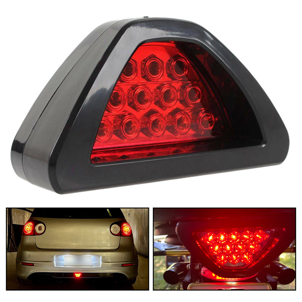 12 LED Achterlichten Stop Fog Driehoekig Remlicht Stop Veiligheid Lamp Auto Motor Gratis Schip LED A