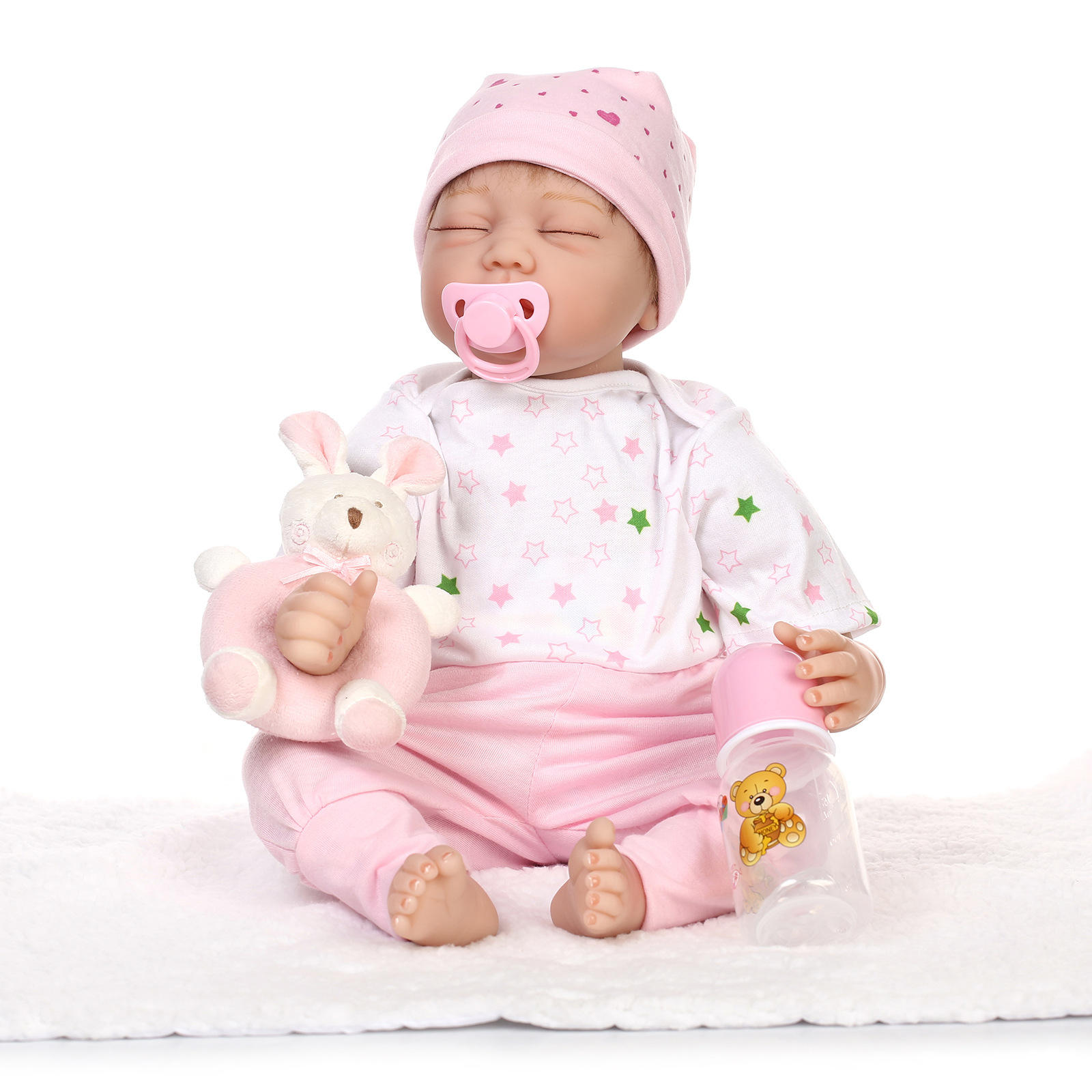 Image of NPK 21 Zoll 55 cm Baby Soft Silikon Puppe Handgefertigtes Baby Mdchen Puppes Spielhaus Spielzeug